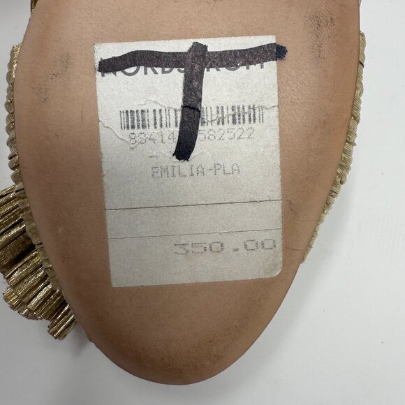 Loeffler Randall Emilia Knot Slide Sandal Women's 6 B Gold Kitten Heels Bow NWOB - Picture 11 of 11